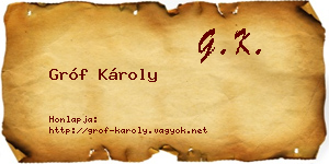 Gróf Károly névjegykártya