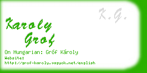 karoly grof business card